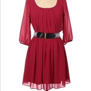 BCX red dress with Aztec print belt - size small